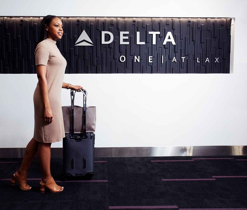 Customer checking in at Delta One at LAX